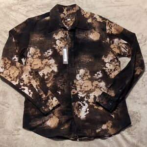 Men's Brown Floral Shirt